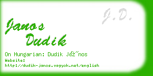 janos dudik business card